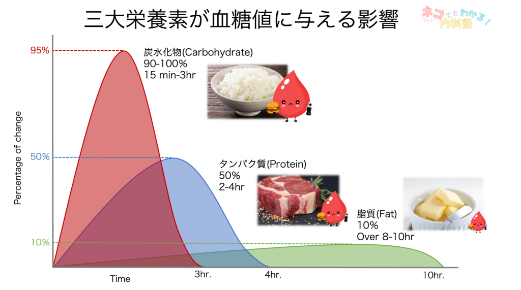 三大栄養素が血糖値に与える影響