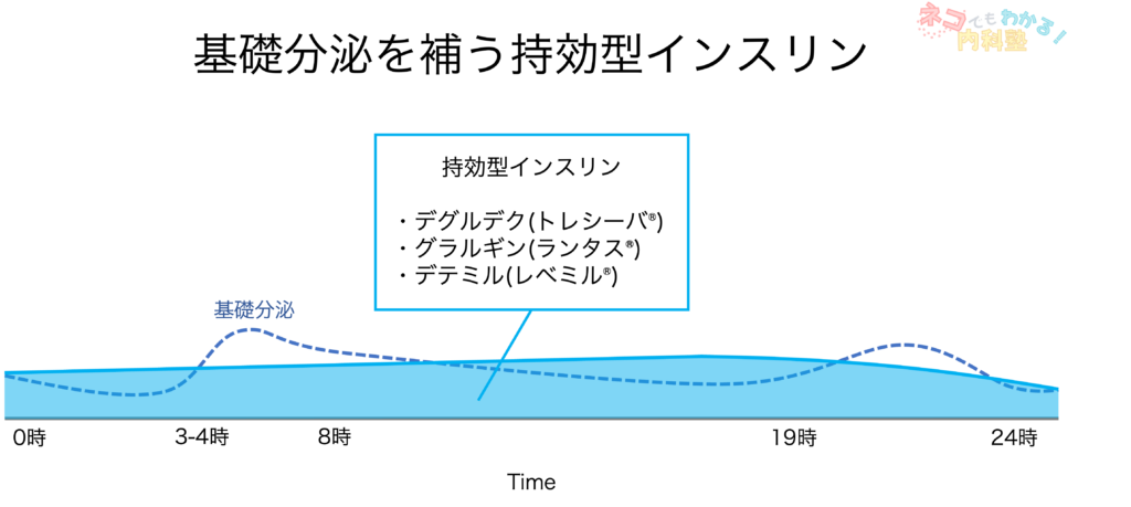 基礎分泌を補う持効型インスリン