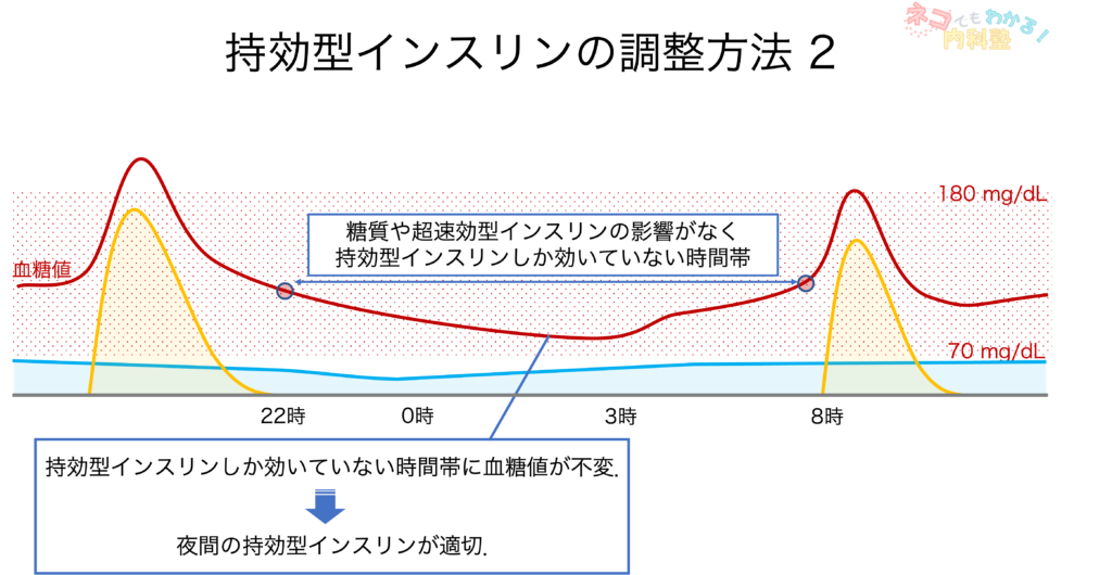 夜間に血糖値が安定