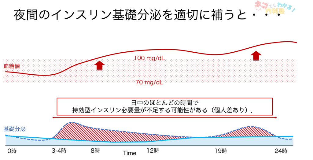 日中のほとんどでBasal不足