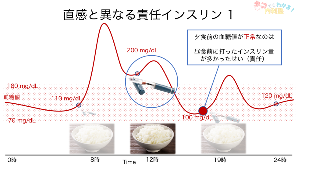 直感と異なる責任インスリン