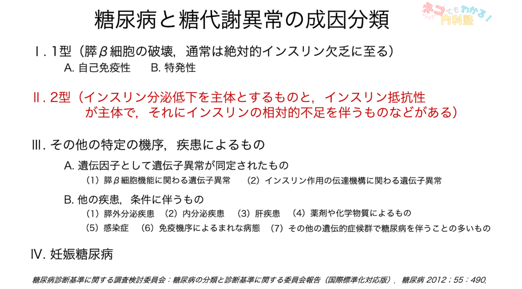 糖尿病の分類 2型